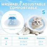 Cat Cone PVC Cat Recovery Cone with Soft Pillow, After Surgery for Anti-Licking Cat Cone, Surgery Recovery Cone for Small Pet (M, 20-34cm)