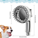 Qpets Pet Shower Head Attachment for Dogs and Cats with Dual Function Brush | Soft Silicone and ABS for Easy Grooming