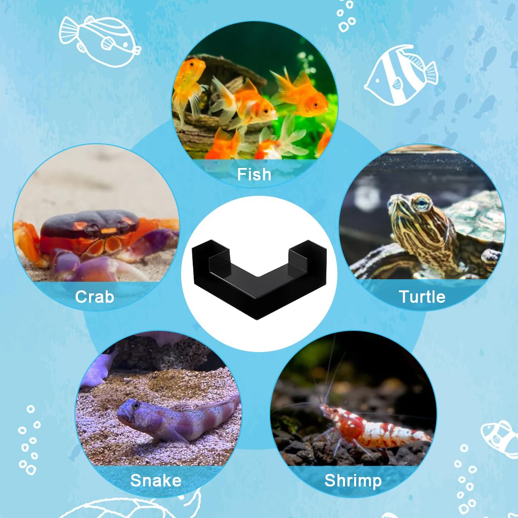 Qpets Aquarium Hideout Cave for Betta & Shrimp with 90° L Shape Corner Design | 4.92x4.92x2.16 in Non Toxic Resin Shelter