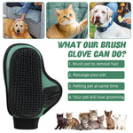 Qpets® Pet Hair Grooming Glove for Cat Dog Hair Brush Glove Breathable Mesh Pet Hair Grooming Glove Rubber Rounded Tip Bristles Deshadding Hair Removal Glove Deshadding Hair Removal Glove