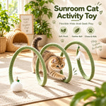 Qpets Bendable Wavy Cat Play Frame with Plush Cover, Hanging Ball and Bell for Indoor Play