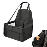 Qpets Foldable Dog Car Booster Seat with Mesh Sides, Safety Leash and Washable Oxford Fabric