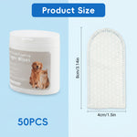 Qpets 3-in-1 Natural Cotton Pet Finger Wipes for Dogs and Cats, Teeth, Ears and Eyes, 50 Count