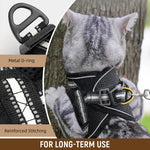 Qpets® Cat Harness with 59'' Leash Small Cat Vest Harness Cat Harness Safety Night Reflective Strip Design Breathable Adjustable Quick ReleaseSummer Cat Harness for Walking, M