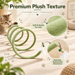 Qpets Bendable Wavy Cat Play Frame with Plush Cover, Hanging Ball and Bell for Indoor Play