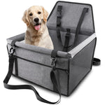 Qpets Dog Car Seat for Travel with Harness Straps and Waterproof Pad 15.75×13.38×9.8 in | Fits Small Pets