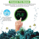 Qpets Digital Aquarium Thermometer for Fish Tanks with LED Display and High Low Alarm | -10°C to 60°C Range