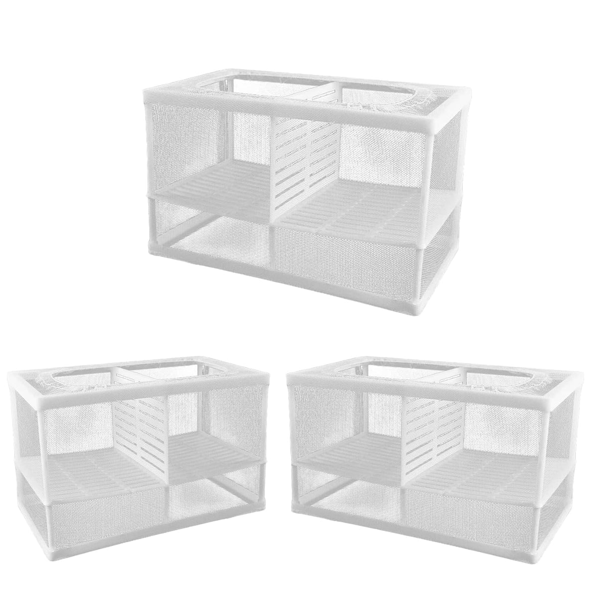 Qpets Aquarium Fish Breeding Box for Fry Protection with Suction Cups and Nylon Mesh 16x15x15.5cm