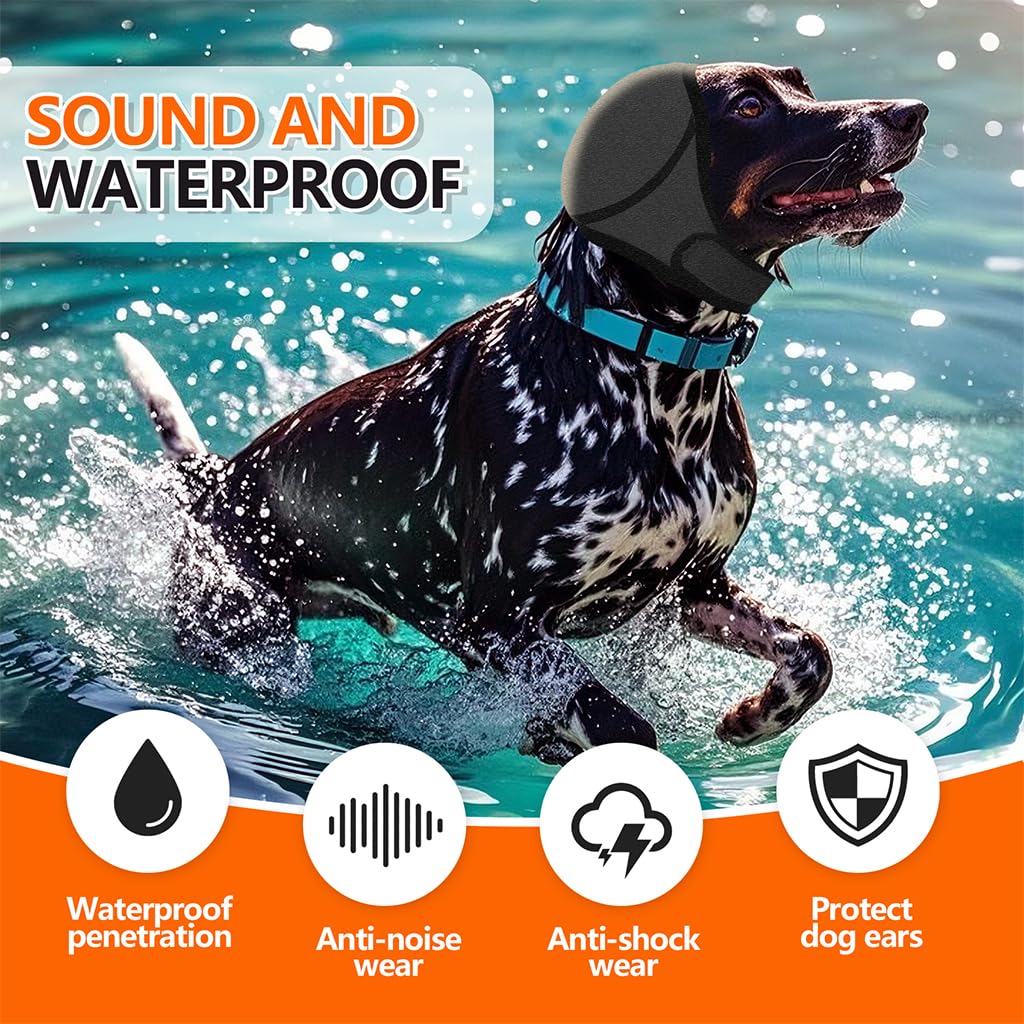 Qpets Dog Ear Protectors for Anxiety Relief with Adjustable Chin Strap | 3PCS Noise Reduction Cover