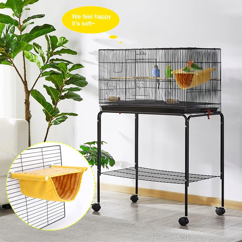 Bird Nest for Cage Hanging Bird Nest Winter Warm Bird Hammock for Cage Bird Cage Bird Nest Small Pet Bed for Parakeet Lovebird Cockatoo Finch Hamster Chinchilla Guinea Pig, Orange