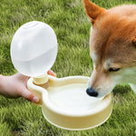 Folding Pet Water Dispenser 350ml Portable Gravity-Fed Leak Proof Design Food Grade PP Transparent Fashion Material Water Bottle with Drinking Cup for Dog, Cat