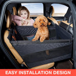 Qpets Dog Car Seat Cover for Backseat Travel with Easy Zip Setup and 600D Oxford Cloth | Waterproof Pet Mat