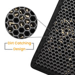 Qpets Cat Litter Mat for Litter Box with Double Layer Honeycomb Design 45×60 cm Black Eva