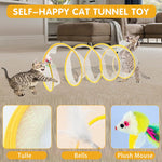 Qpets Cat Tunnel for Indoor Cats with Double S Spring Frame and Mesh Build | Foldable Play Toy