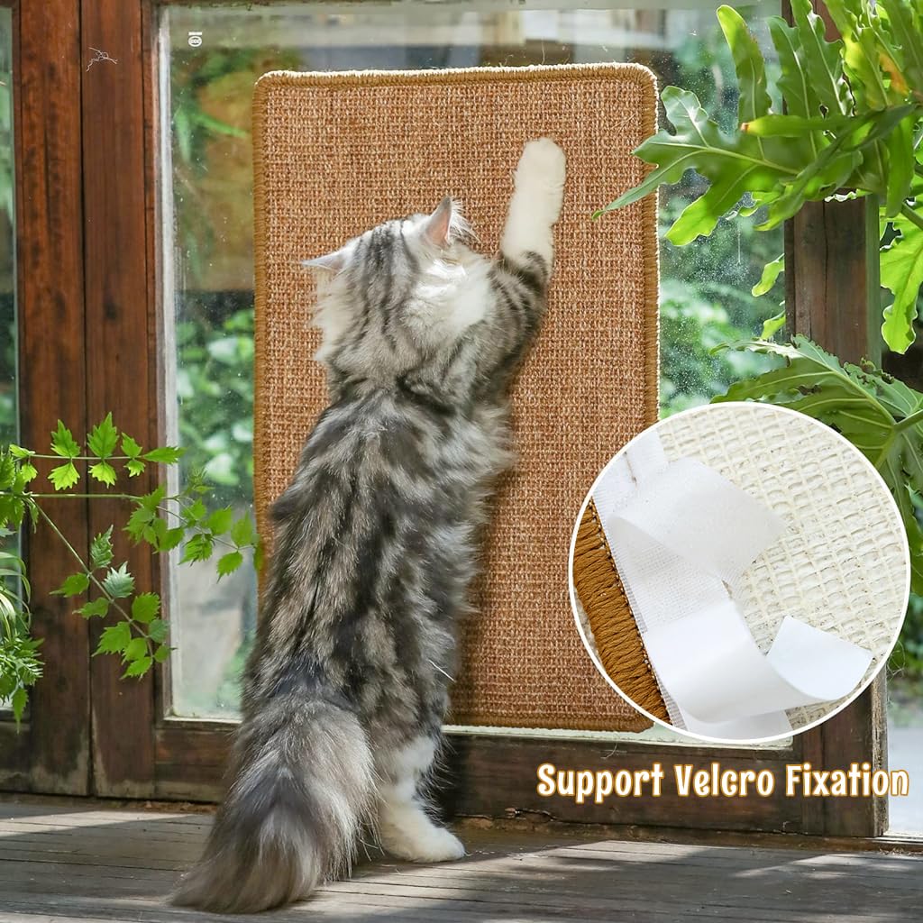 Cat Scratcher Mat 30 x 60 cm Sisal Hemp Cat Scratcher Mat Anti-Slip Cat Scratcher Floor Pad Cat Bed Liner Durable Sisal Hemp Cat Scratcher Mat Sofa Protection