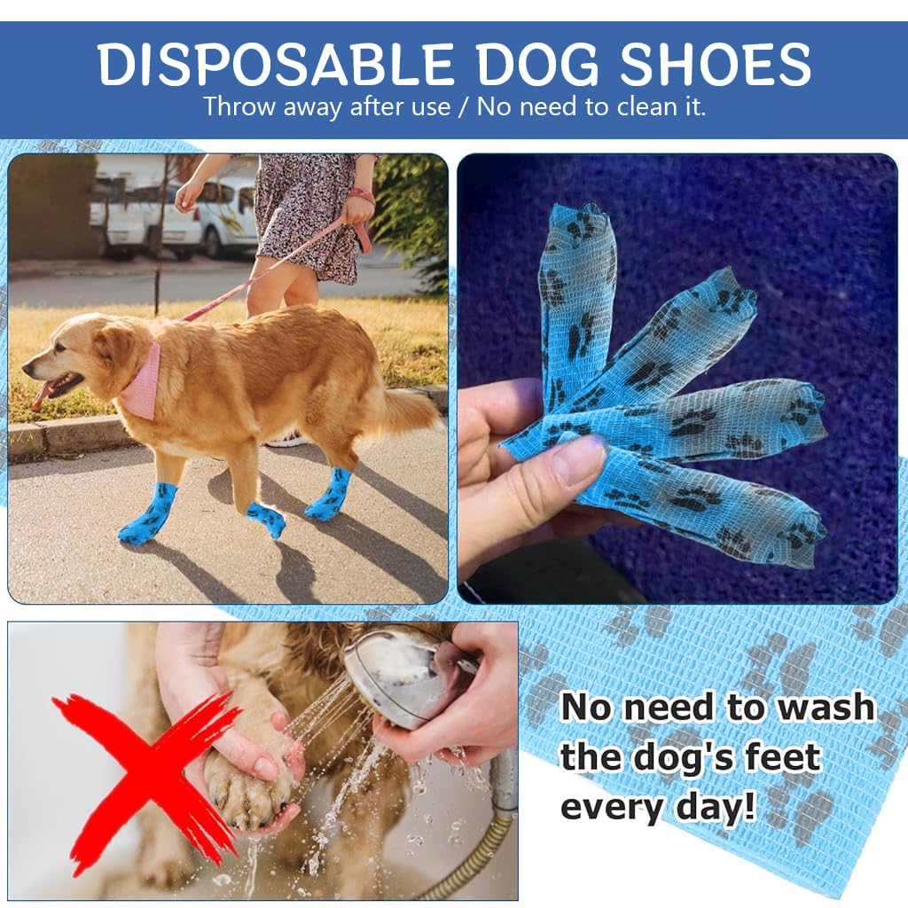 Qpets Kinesiology and Vet Tape Combo for Injury Recovery with Self Adhesive Waterproof Wrap 6pcs 4.5m | Paw Print Design for Pets and Humans