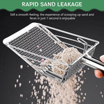 Qpets Cat Litter Scoop for Easy Cleaning with Retractable Push Shovel and 11.8 in Handle | Plastic Poop Scoop