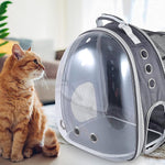Qpets® Side Door Design Cat Carrier Backpack, Expandable Cat Dog Backpack Carrier Bag, Transparent Capsule Air Breathable Transparent Carrier Backpack for Travelling, Ourdoor