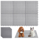 Qpets Pet Cage Mat for Dogs Cats and Rabbits with Porous Design and 30×30 cm TPE Flooring | Waterproof Non Slip Easy Clean Pads