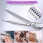 Qpets Dog Grooming Kit 5 Pack for Home Pet Care with 6in Stainless Scissors & Ergonomic Design