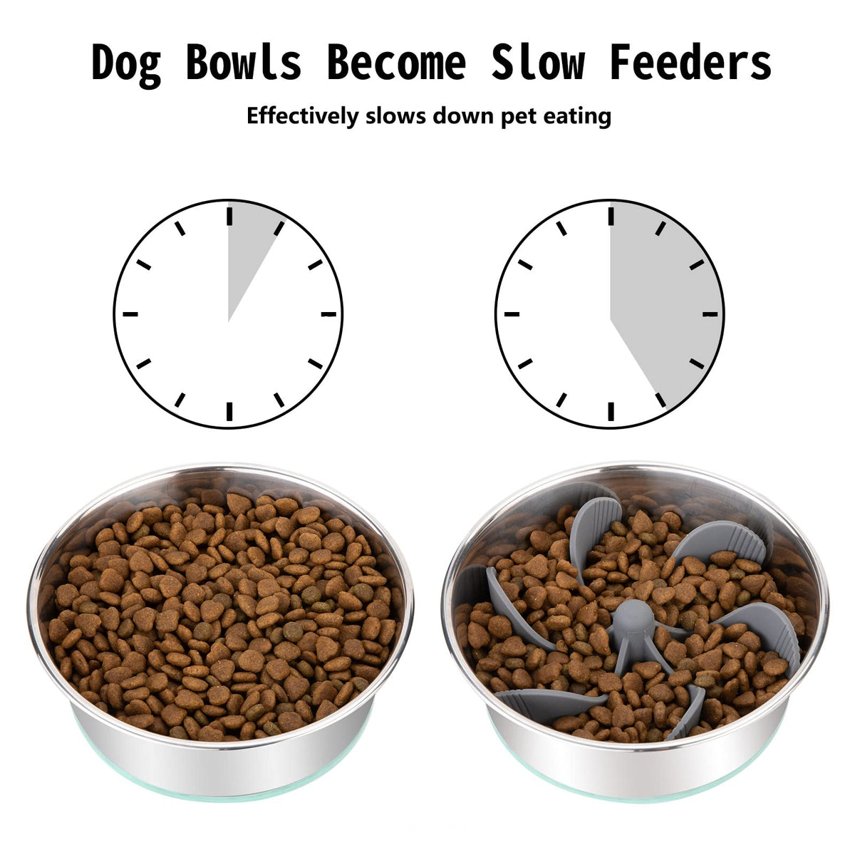 Cat and Dog Feeder, Slow Healthy Pet Bowl Silicone Spiral Feeding Bowl, Wet Dry Separation Aiding Digestion Dog Cat Feeder with Suction Cups, Compatible With 5.5-8.5 Inch Bowls