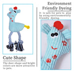 Qpets Pug Dog Soft Toy for Teething Puppies with Rope Legs and Corn Texture | Plush Squeaky Chew Toy