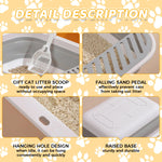 Qpets Collapsible Cat Litter Box for Travel with 45x34x12.5cm Foldable Design | ABS+TPR Build and Anti-Tip Guard