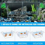 Qpets Aquarium Fish Breeding Box for Fry and Isolation with 6 Suction Cups Acrylic 20.5x9.5x9.9cm
