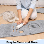 Qpets Cat Hiding Cave for Play and Rest featuring Open Hole Felt Design 60x35x30cm | DIY Assembly Scratcher Box