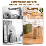 Qpets Airtight Pet Food Container 2.8L with Built in Date Tracker and Measuring Cup | Food Grade PET Jar for Dry Grains