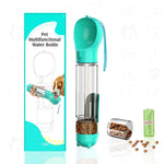 Qpets Dog Water Bottle for Travel and Walking with 300ml Capacity | Leak Proof Design and Food Container