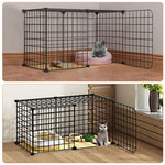 Qpets DIY Assembly Dog House with 7 Wire Panels and Door Panel for Indoor Pets | Metal Cage Kit 37×37 cm