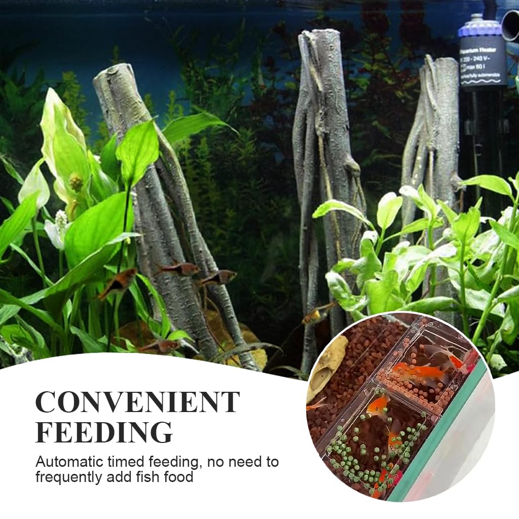 Qpets Floating Fish Feeder for Aquariums with Dual Open Design and Clear Acrylic Frame