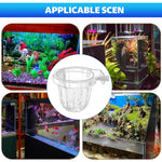 Qpets Hydroponic Plant Pot for Fish Tanks with Screw-Fixed Design and Transparent PC Material