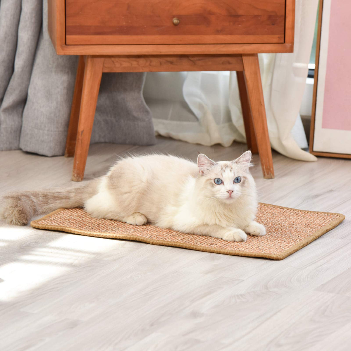 Cat Scratcher Mat 30 x 60 cm Sisal Hemp Cat Scratcher Mat Anti-Slip Cat Scratcher Floor Pad Cat Bed Liner Durable Sisal Hemp Cat Scratcher Mat Sofa Protection