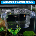 Qpets Aquarium Fish Breeding Box for Fry and Isolation with 6 Suction Cups Acrylic 20.5x9.5x9.9cm