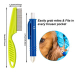Qpets Dog Tick Flea Remover Kit with 7 Grooming Tools and Stainless Steel Tweezers for Pets