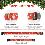 Qpets Christmas Dog Collar for Festive Dress Up with Quick Release Buckle and Metal D Ring | Adjustable 35–55 cm Red Polyester