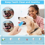 Qpets Dog Toothbrush for Dental Care featuring 4 Bristle Types and Soft Silicone Finger Sleeve