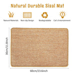 Cat Scratcher Mat 30 x 60 cm Sisal Hemp Cat Scratcher Mat Anti-Slip Cat Scratcher Floor Pad Cat Bed Liner Durable Sisal Hemp Cat Scratcher Mat Sofa Protection