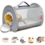 Qpets Portable Carrier Case for Small Animals 10.6×7×5.9 in with Breathable Mesh and Handle | Ideal for Guinea Pig, Bunny, and Hamster Travel