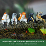 Qpets Fish Tank Accessories for Desk and Aquarium Decor with 2 in PVC Kitty Figurines 5 Pack