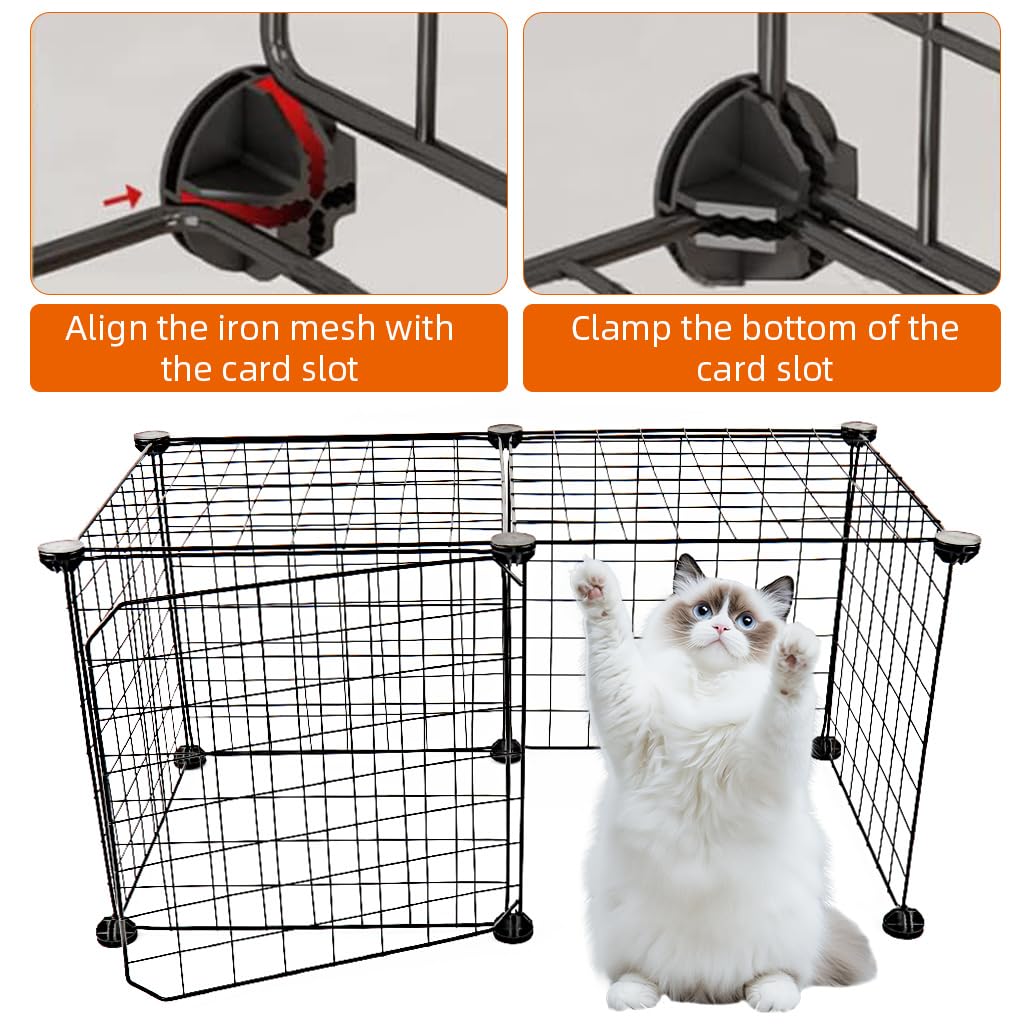 Qpets DIY Assembly Dog House with 7 Wire Panels and Door Panel for Indoor Pets | Metal Cage Kit 37×37 cm