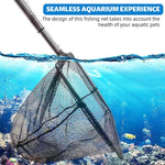 Qpets Aquarium Fish Net for Tank Maintenance with 19–33 in Telescopic Handle and Fine Nylon Mesh
