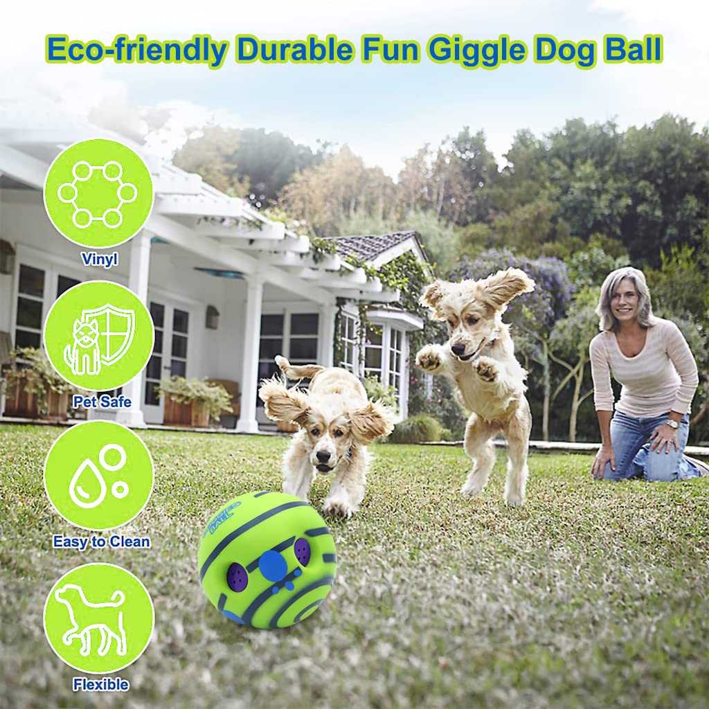 Qpets Dog Toy Ball for Interactive Play featuring 14cm Size and 3 Sound Tubes | Eco PVC Chew Toy for Medium and Large Dogs