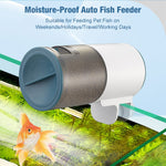 Qpets Fish Feeder with 220ml Moisture-Proof Hopper for Aquariums | 4 Timer Settings