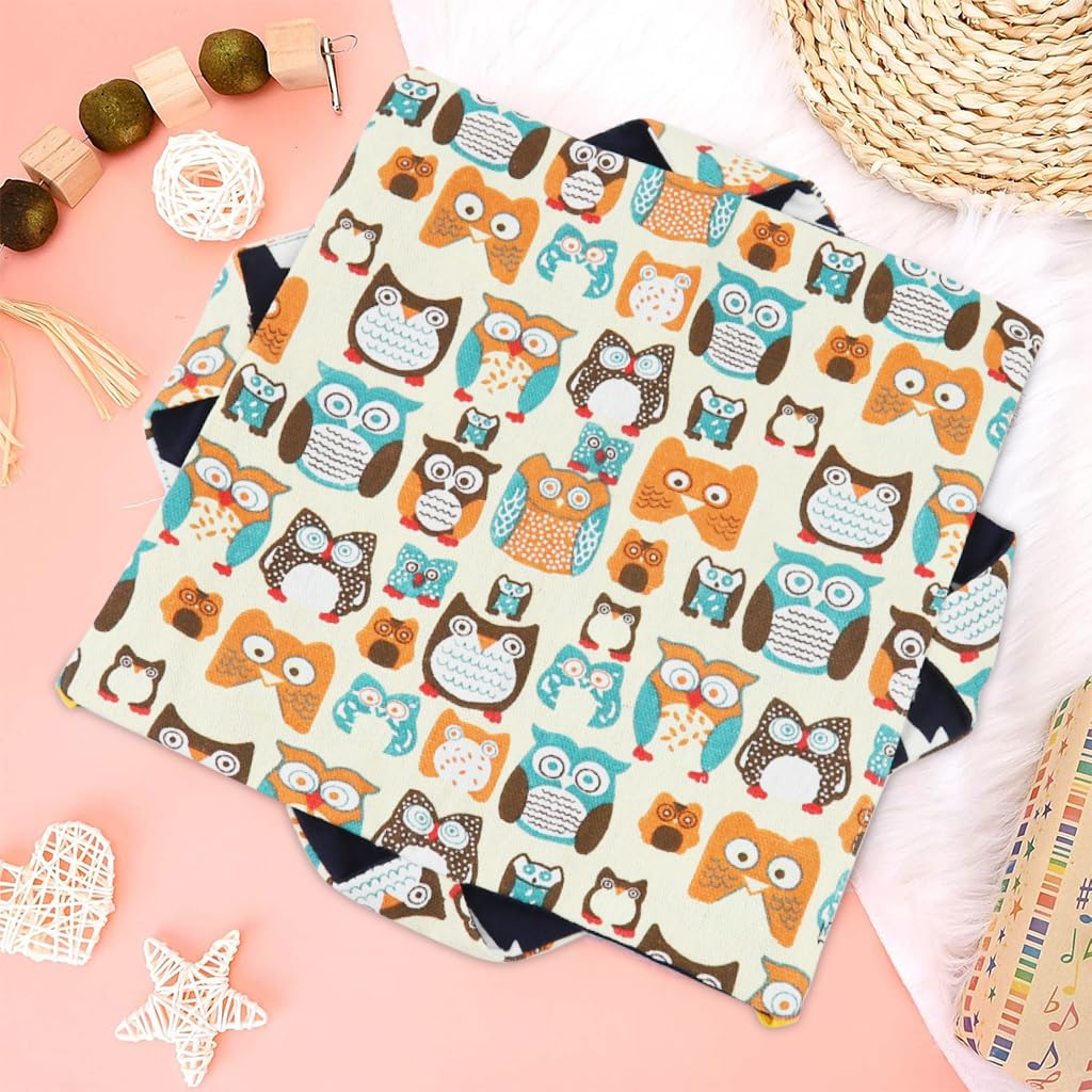 Qpets Hamster Hammock with 3 Layer Saggy Design and Cotton Fabric for Small Pets | Cartoon Print Hanging Bed