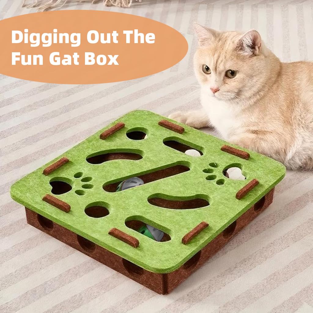 Qpets Cat Turntable Toy for Interactive Play with 3 Layer Track and Feather Teaser | Treat Dispenser and ABS Construction