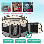 Qpets Foldable Pet Playpen for Cats and Dogs with Mesh Windows and Zipper Door 28.7x28.7x16.9 in