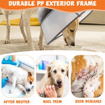 Qpets® Dog Cone Collar, Inflatable Cushion Pillow Cone Collar for Dog Adjustable Hook and Loop Closure, After Surgery Dog Recovery Cone Collar Protective Collar for Dogs Cats - L